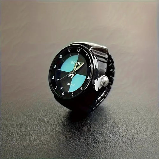 Creative Luminous Quartz Ring Watch Cool Color Block Fashion Finger Watch For Women Men